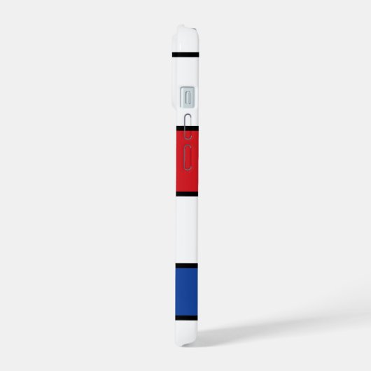 Mondriaan minimalist Geometric de Stijl Modern Art iPhone 15 Case (Linkerkant)