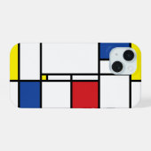 Mondriaan minimalist Geometric de Stijl Modern Art iPhone 15 Case (Achterkant horizontaal)
