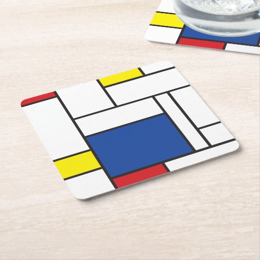 Mondriaan minimalist Geometric de Stijl Modern Art Kartonnen Onderzetters (Schuin)