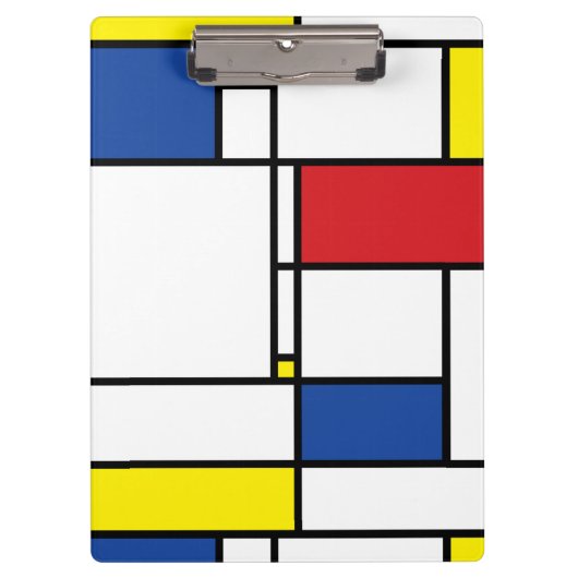 Mondriaan minimalist Geometric de Stijl Modern Art Klembord (Voorkant)