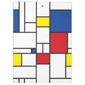 Mondriaan minimalist Geometric de Stijl Modern Art Klembord (Achterkant)