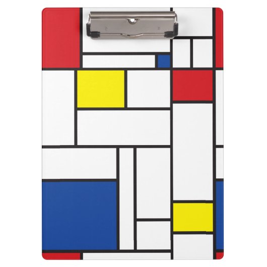 Mondriaan minimalist Geometric de Stijl Modern Art Klembord (Voorkant)