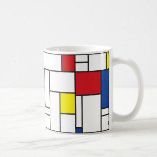 Mondriaan minimalist Geometric de Stijl Modern Art Koffiemok