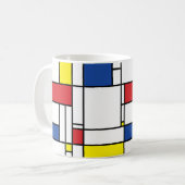Mondriaan minimalist Geometric de Stijl Modern Art Koffiemok (Voorkant links)