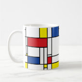 Mondriaan minimalist Geometric de Stijl Modern Art Koffiemok (Links)