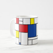 Mondriaan minimalist Geometric de Stijl Modern Art Koffiemok (Voorkant links)