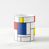 Mondriaan minimalist Geometric de Stijl Modern Art Koffiemok (Center)