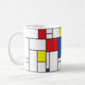 Mondriaan minimalist Geometric de Stijl Modern Art Koffiemok (Links)