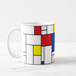 Mondriaan minimalist Geometric de Stijl Modern Art Koffiemok