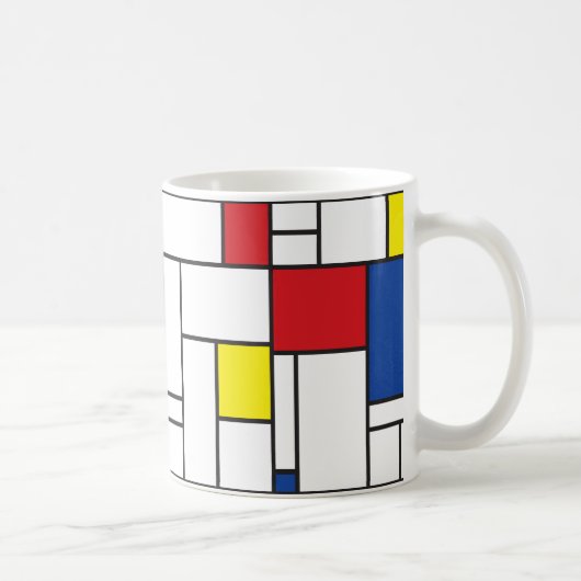 Mondriaan minimalist Geometric de Stijl Modern Art Koffiemok (Rechts)