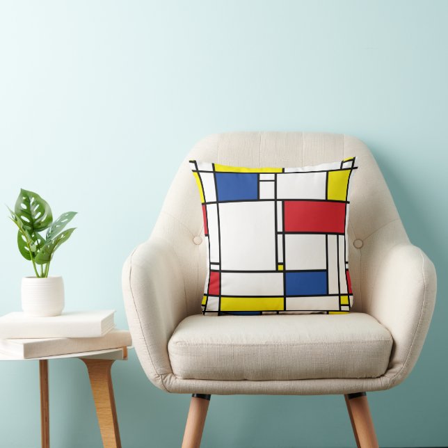 Mondriaan minimalist Geometric de Stijl Modern Art Kussen (Stoel)