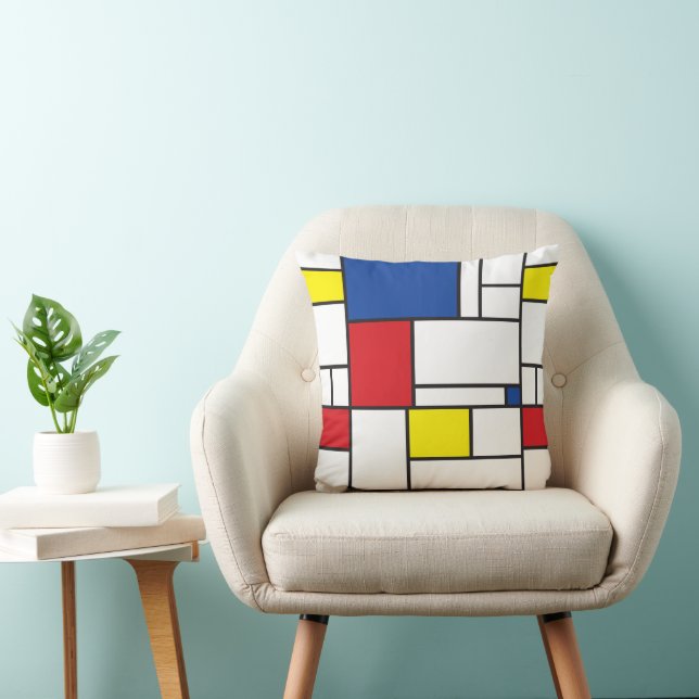 Mondriaan minimalist Geometric de Stijl Modern Art Kussen (Stoel)