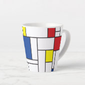 Mondriaan minimalist Geometric de Stijl Modern Art Latte Mok (Rechterhoek)