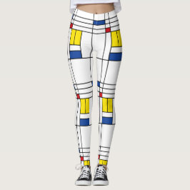 Mondriaan minimalist Geometric de Stijl Modern Art Leggings