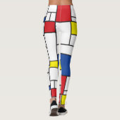 Mondriaan minimalist Geometric de Stijl Modern Art Leggings (Achterkant)
