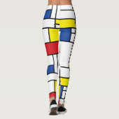Mondriaan minimalist Geometric de Stijl Modern Art Leggings (Achterkant)