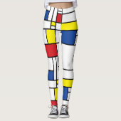 Mondriaan minimalist Geometric de Stijl Modern Art Leggings (Voorkant)