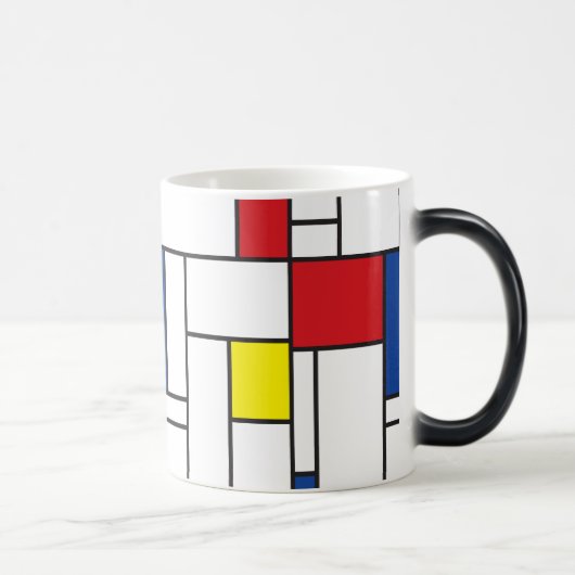 Mondriaan minimalist Geometric de Stijl Modern Art Magische Mok (Rechts)