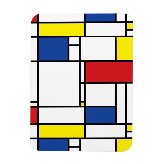 Mondriaan minimalist Geometric de Stijl Modern Art Magneet (Verticaal)