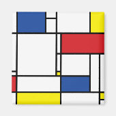 Mondriaan minimalist Geometric de Stijl Modern Art Magneet (Voorkant)