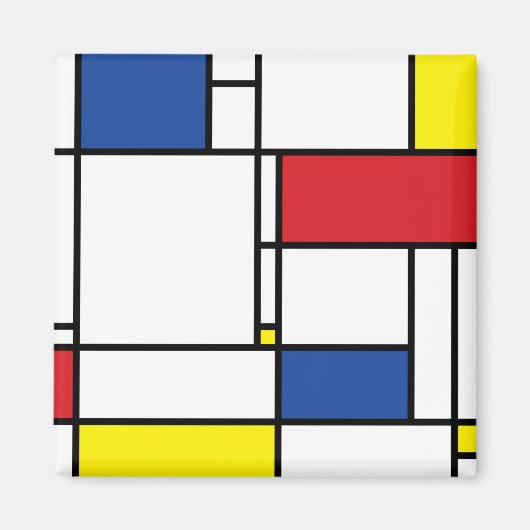 Mondriaan minimalist Geometric de Stijl Modern Art Magneet (Voorkant)