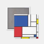 Mondriaan minimalist Geometric de Stijl Modern Art Magneet (Voorkant / Achterkant)