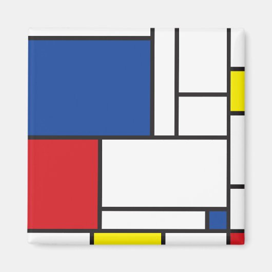 Mondriaan minimalist Geometric de Stijl Modern Art Magneet (Voorkant)