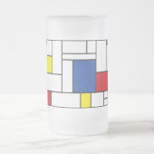 Mondriaan minimalist Geometric de Stijl Modern Art Matglas Bierpul (Center)