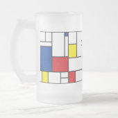 Mondriaan minimalist Geometric de Stijl Modern Art Matglas Bierpul (Links)