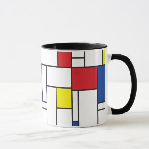 Mondriaan minimalist Geometric de Stijl Modern Art Mok