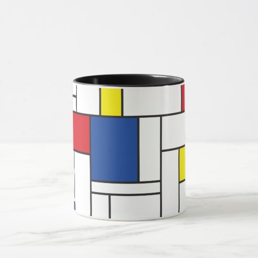 Mondriaan minimalist Geometric de Stijl Modern Art Mok (Midden)