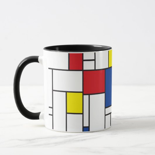 Mondriaan minimalist Geometric de Stijl Modern Art Mok (Links)