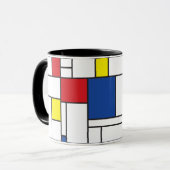Mondriaan minimalist Geometric de Stijl Modern Art Mok (Voorkant links)