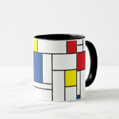 Mondriaan minimalist Geometric de Stijl Modern Art Mok (Voorkant rechts)