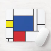 Mondriaan minimalist Geometric de Stijl Modern Art Muismat (Met muis)
