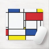Mondriaan minimalist Geometric de Stijl Modern Art Muismat (Met muis)
