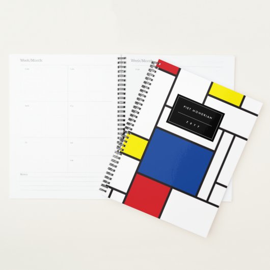 Mondriaan minimalist Geometric de Stijl Modern Art Planner (Display)