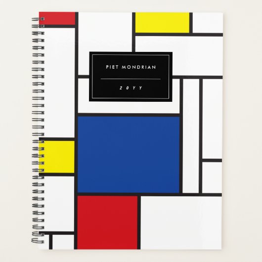 Mondriaan minimalist Geometric de Stijl Modern Art Planner (Voorkant)