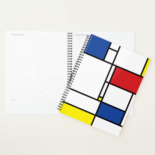 Mondriaan minimalist Geometric de Stijl Modern Art Planner (Display)