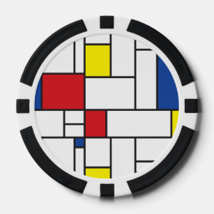 Mondriaan minimalist Geometric de Stijl Modern Art Poker Chips