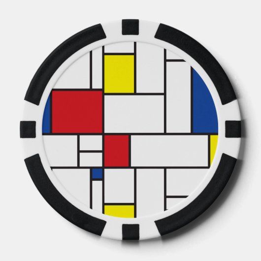 Mondriaan minimalist Geometric de Stijl Modern Art Poker Chips (Voorkant)