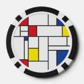 Mondriaan minimalist Geometric de Stijl Modern Art Poker Chips (Achterkant)