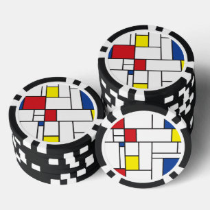 Mondriaan minimalist Geometric de Stijl Modern Art Poker Chips