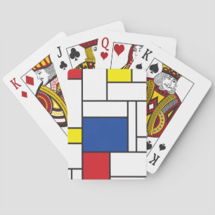 Mondriaan minimalist Geometric de Stijl Modern Art Pokerkaarten