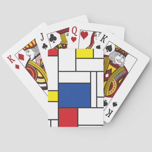 Mondriaan minimalist Geometric de Stijl Modern Art Pokerkaarten (Achterkant)