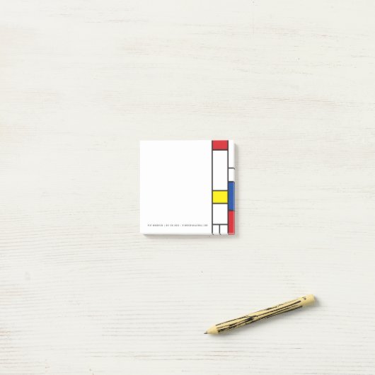 Mondriaan minimalist Geometric de Stijl Modern Art Post-it® Notes (Op bureau)