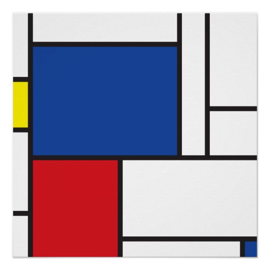 Mondriaan minimalist Geometric de Stijl Modern Art Poster (Voorkant)