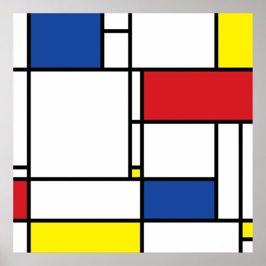Mondriaan minimalist Geometric de Stijl Modern Art Poster (Voorkant)