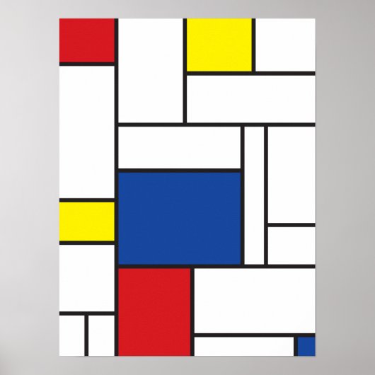 Mondriaan minimalist Geometric de Stijl Modern Art Poster (Voorkant)