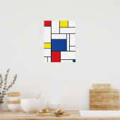 Mondriaan minimalist Geometric de Stijl Modern Art Poster (Keuken)